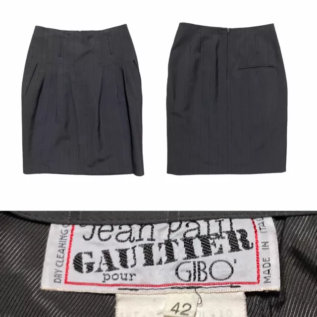 Vintage JEAN PAUL GAULTIER pour Gibo PENCIL SKIRT Women’s size 42 in grey