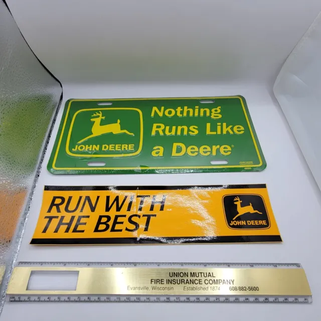 John Deere License Plate  and John Deere Sticker (NEW)