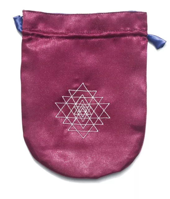 LARGE Shri Yantra Satin Drawstring Bag for Runes Tarot Wiccan Pagan Altar Supply