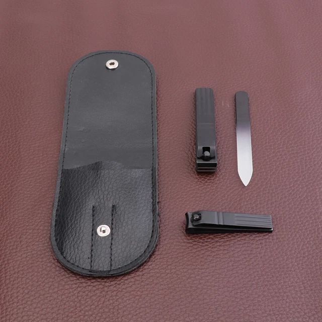 3 piezas - Herramienta de manicura manicura de uñas de metal negro