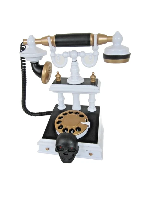 GEMMY HALLOWEEN ANIMATED Spooky Talking Victorian Telephone Rotary