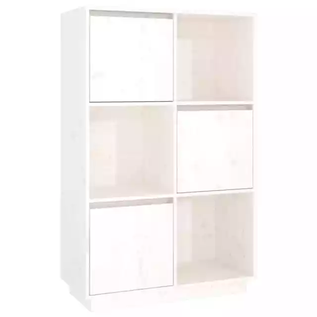 Highboard White 74x35x117 cm Solid Wood Pine 2