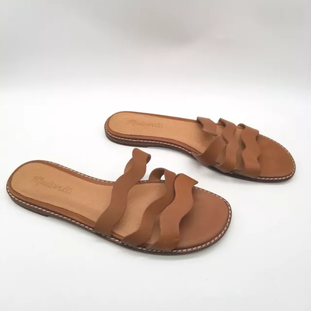 Madewell The Wave Slide Sandal  Vachetta Leather Size 8