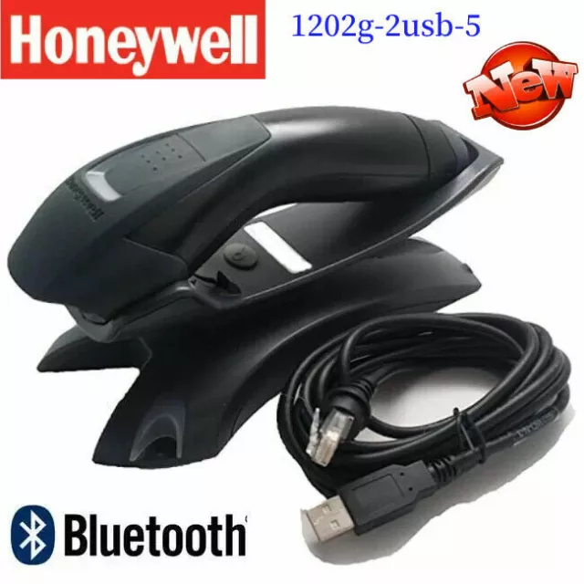 New Honeywell 1202G Wireless Laser Bluetooth Barcode Scanner Kit (1202G-2USB-5)