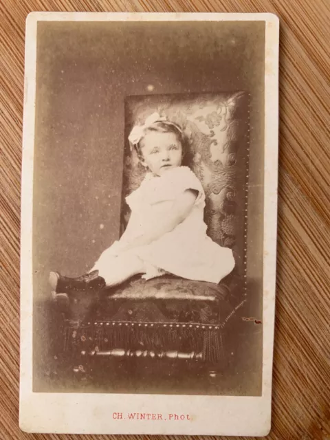 Photo Carte de Visite CDV Portrait fille 1860 enfant Ch Winter