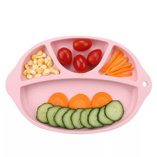 One-piece Silicone Placemat Baby Plates Divided for Adults Child Toddler 3