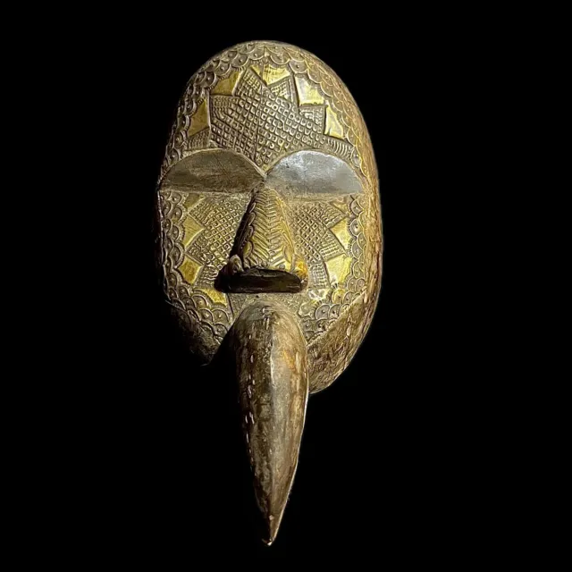African mask antiques tribal art Face vintage Wood Carved mask dan-9671