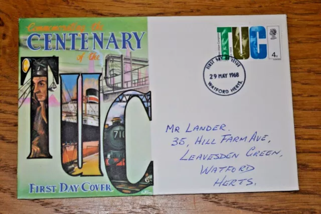 May 1968 First Day Cover TUC Centenary; Good postmark