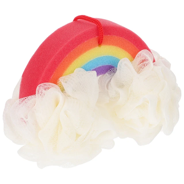 Scrub corpo neonato palla arcobaleno Loufa puff scrubber