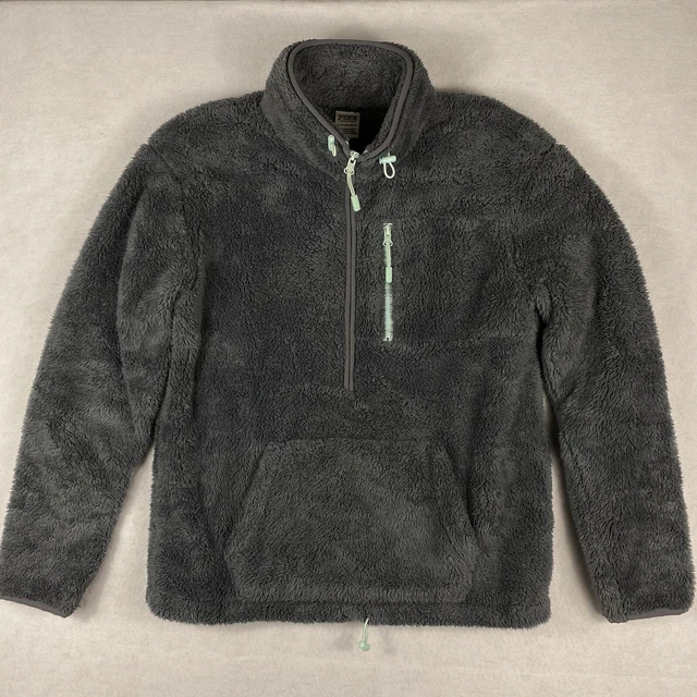 Victoria's Secret PINK Gray Half Zip Sherpa Pullover Oversized Sweatshirt Sz XS