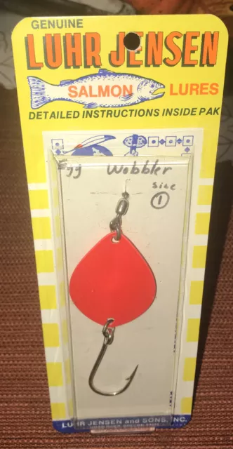 VINTAGE LUHR JENSEN Salmon Lures Egg Wobbler Size 1 Spotted Yellow