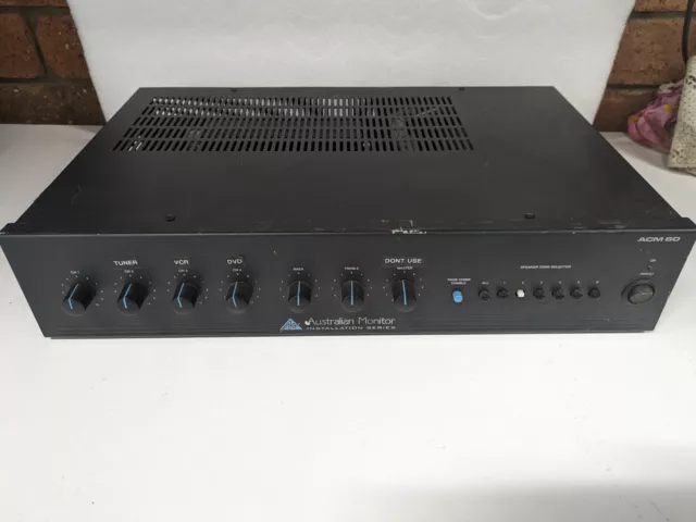 Australian Monitor ACM 60 4 Channel Mixer Amplifier, 6 Zone Output, Chime, Evac