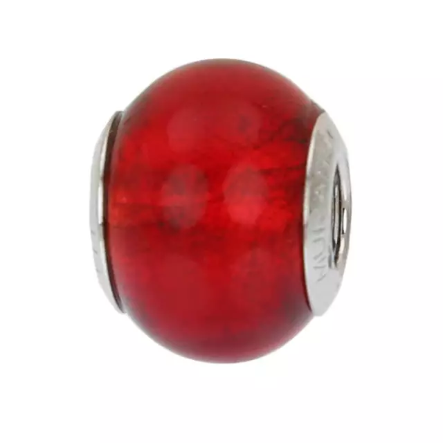 GlassOfVenice Murano Glass Sterling Silver Red Charm Bead
