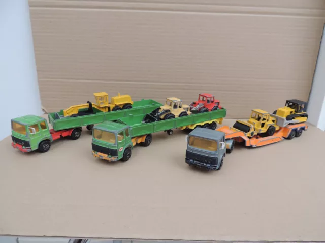 MAJORETTE lot de 11 objets Transport exceptionnel chantier route BTP