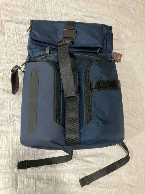 TUMI ALPHA BRAVO Logistics Flap Backpack NAVY Brand New With Tags