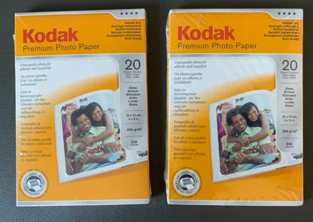 Kodak Ultra Premium Photo Paper High Gloss Instant Dry 4×6" (10×15cm) 20 sheets