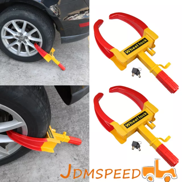 Two Anti Theft Wheel Lock Clamp Boot Tire Claw Trailer Auto Car Truck Towing