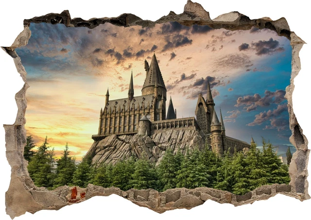 HARRY POTTER CASTLE Alley Diagon Wizard 3d Effect Window Wall Sticker ...