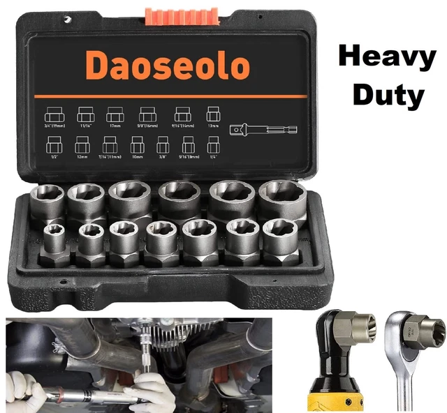 BOLT AND NUT Extractor Set Impact Wrench Tools Remover Damaged Rusted