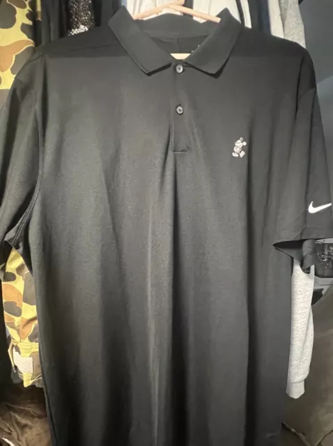 DISNEY PARKS MEN’S XL Nike Golf Dry-Fit Polo Shirt Mickey Mouse Logo ...