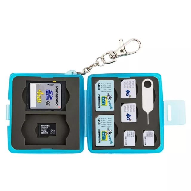 JJC Memory Card Case Mini w/ Lock&Ring 2SD+2MSD+2SIM+2Micro SIM+2Nano SIM Cards 3