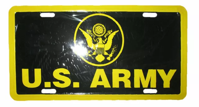 Black and Gold US Army 6"x12" Aluminum License Plate Tag FAST USA SHIPPING