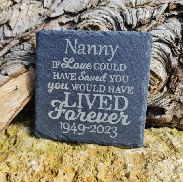 Personalised Slate Memorial Plaque In Loving Memory Grave Marker Stone Any Name