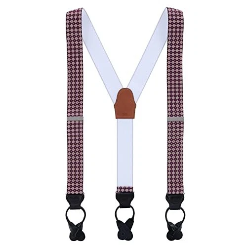 Men's Lucy's Diamonds Patterned Elastic Braces (Suspenders)