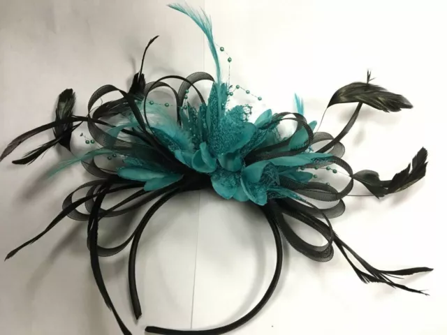 Customised Feather Hair Fascinator on Headband Wedding Royal Ascot Races Bespoke