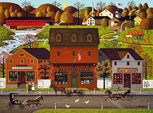 Charles Wysocki - Candlemaker Tobacconist Hat Shop 1000 Piece Jigsaw Puzzle