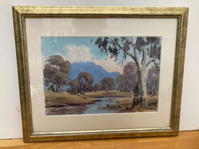 Original Landscape oil painting by Norma Kett signed & titled Dandenong Creek