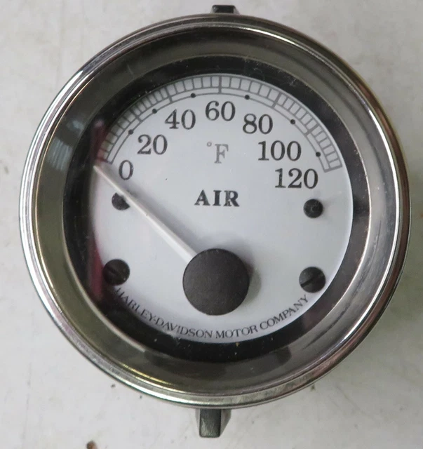 HARLEY DAVIDSON TOURING Silver Face Air Temperature Gauge Chrome Trim