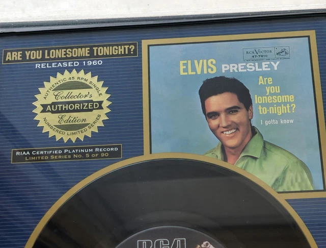 ELVIS PRESLEY COLLECTORS Edition Are You Lonesome Tonight 45 Record ...