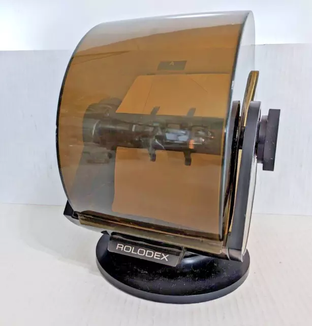 Vintage Rolodex Model SW-35 Rotary Swivel File Woodgrain Index Card Organizer