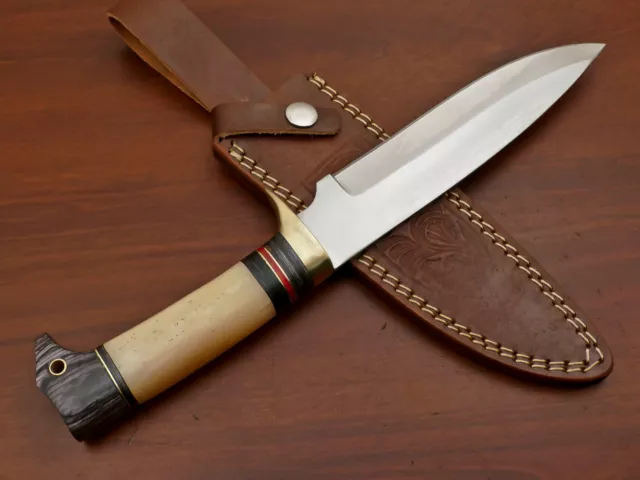 Rody Stan HANDMADE D2 CUSTOM CAMEL BONE & PAKKA WOOD BOWIE HUNTING KNIFE