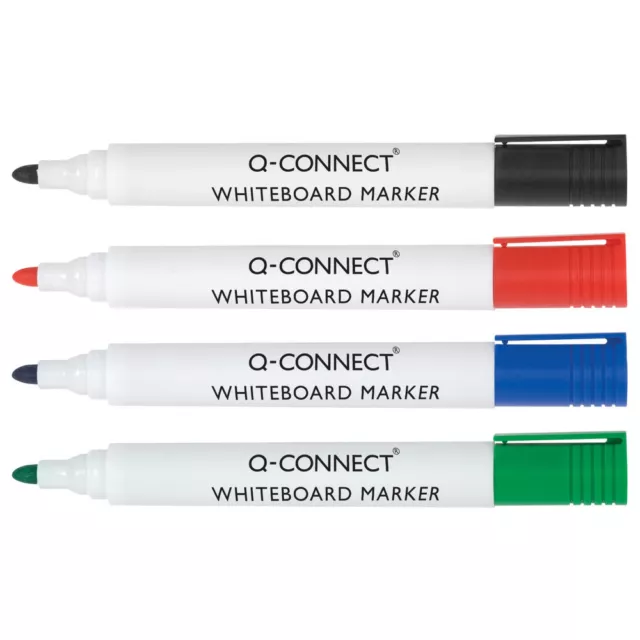 Q-Connect Drywipe Marker Pen Assorted Pack of 4 KF26038