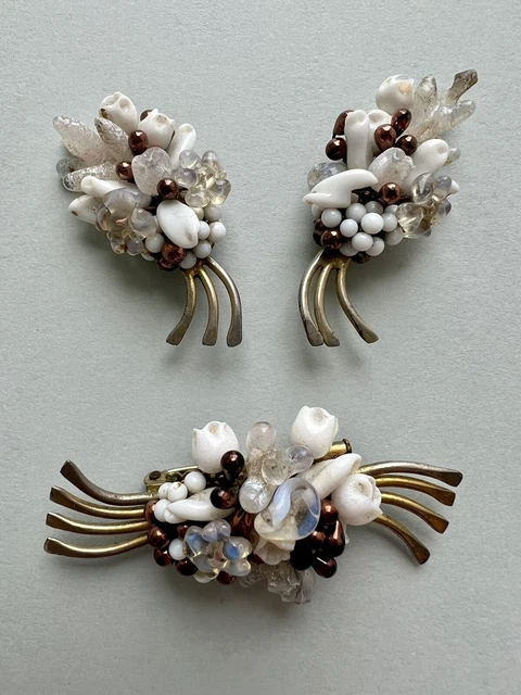 Broche Vintage Signée Louis Rousselet - Verre - Occasion (parfaite Pour Collectionneuse)