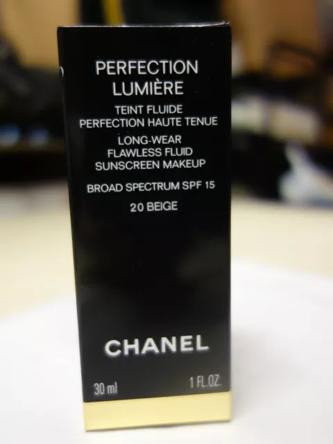 CHANEL PERFECTION LUMIERE Long Wear Flawless Fluid Makeup SPF15 Beige 20  $25.99 - PicClick