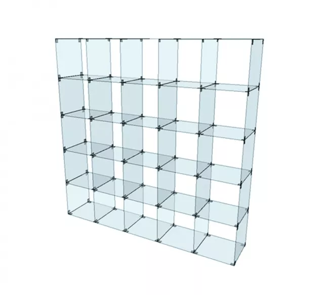 Glassteckvitrine Glasregal Präsentationsvitrine Steckvitrine Glaswürfel 206x206