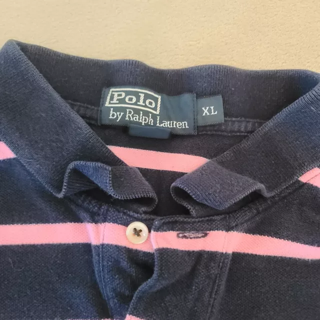 POLO BY RALPH Lauren Mens Adult Extra Large Navy Blue Pink Green Pony ...