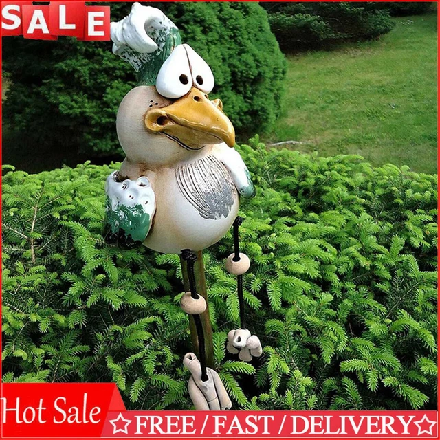 Resin Garden Chicken Statue Art Farm Dumb Chicken Sculpture Ornament (Green)