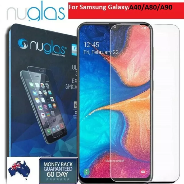 2x Nuglas Tempered Glass LCD Screen Protector For Samsung Galaxy A40 A80 A90