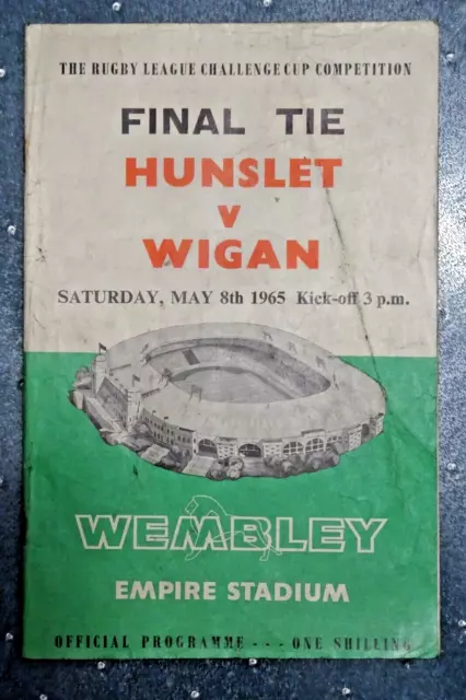 1965    RUGBY LEAGUE CUP FINAL    HUNSLET v WIGAN       Programme