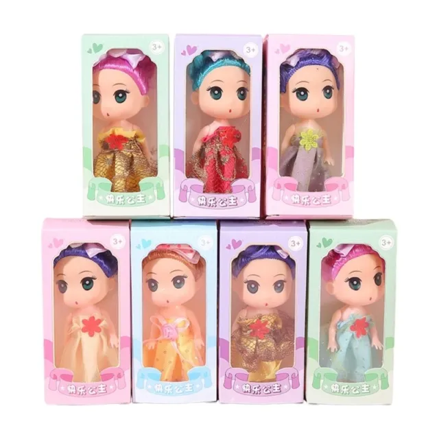 Cute Doll Princess 5 Doll with Dress Pretend Play Cute Girl Toy Body