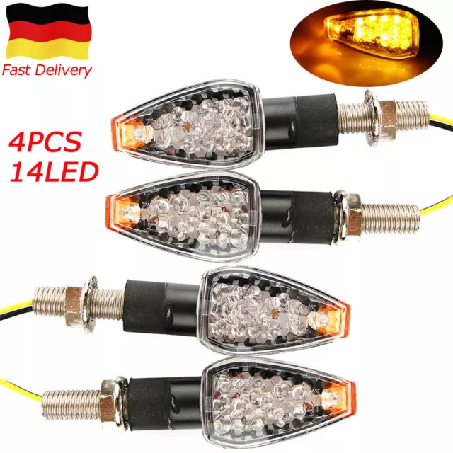 12V LED Blinker Miniblinker Universal Motorrad Roller 4 Stück mit E-Prüfzeichen