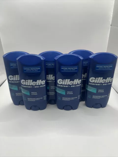6 Gillette Comfort + Dri-Tech Fresh Xtend Lasting Protection  3.4 oz  Exp 01/24