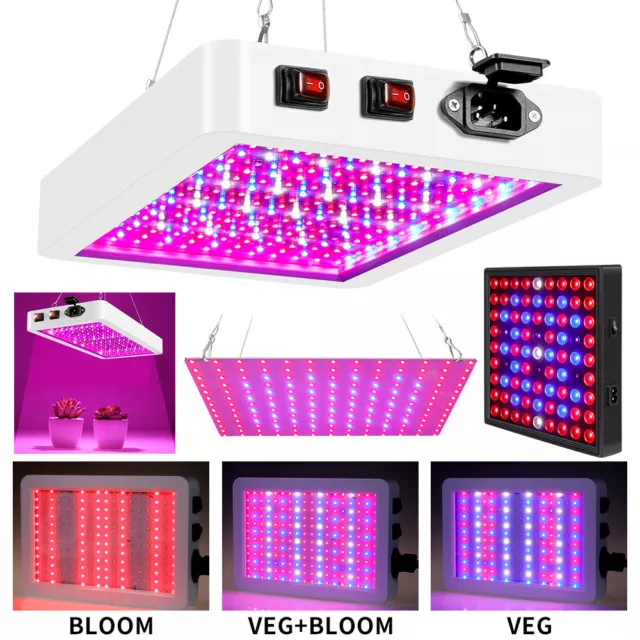 LED Grow Lights Hydroponic Full Spectrum Plant Lamp Panel Indoor Veg Flowering