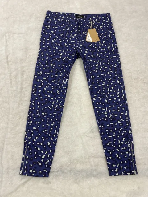 APC Rue Madame Paris Jeans Indigo Leopard Print Women’s Size 28