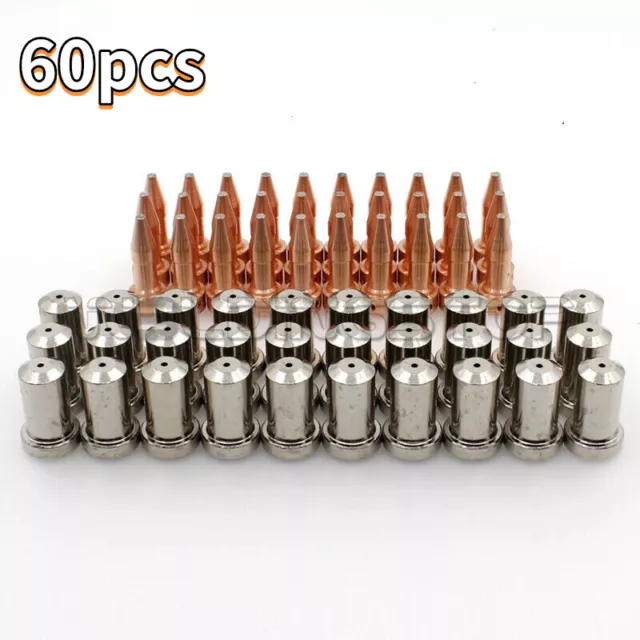 60pcs Hi-Q Plasma Cutter Electrode 33366XL NozzlesTip 33418 for PT-23 PT-27 80A