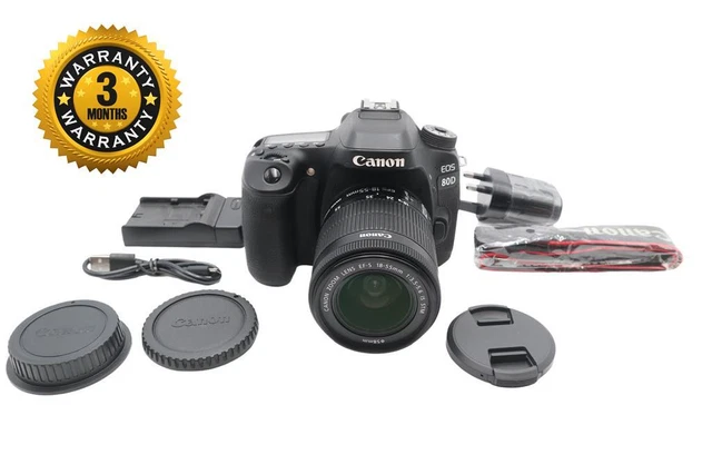 Canon 80D DSLR Camera 24.2MP with Canon 18-55mm F3.5-5.6 IS STM, Very Good Cond.